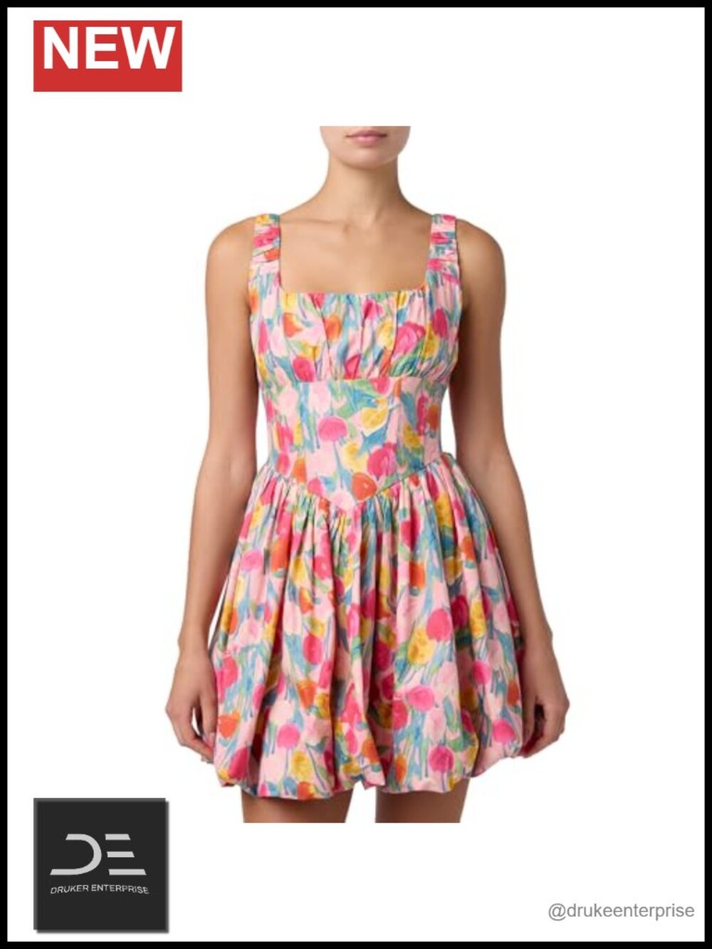 Lulus Floral Print Bubble Hem Mini Dress Ruc